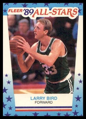 1989 Fleer Sticker 10 Larry Bird